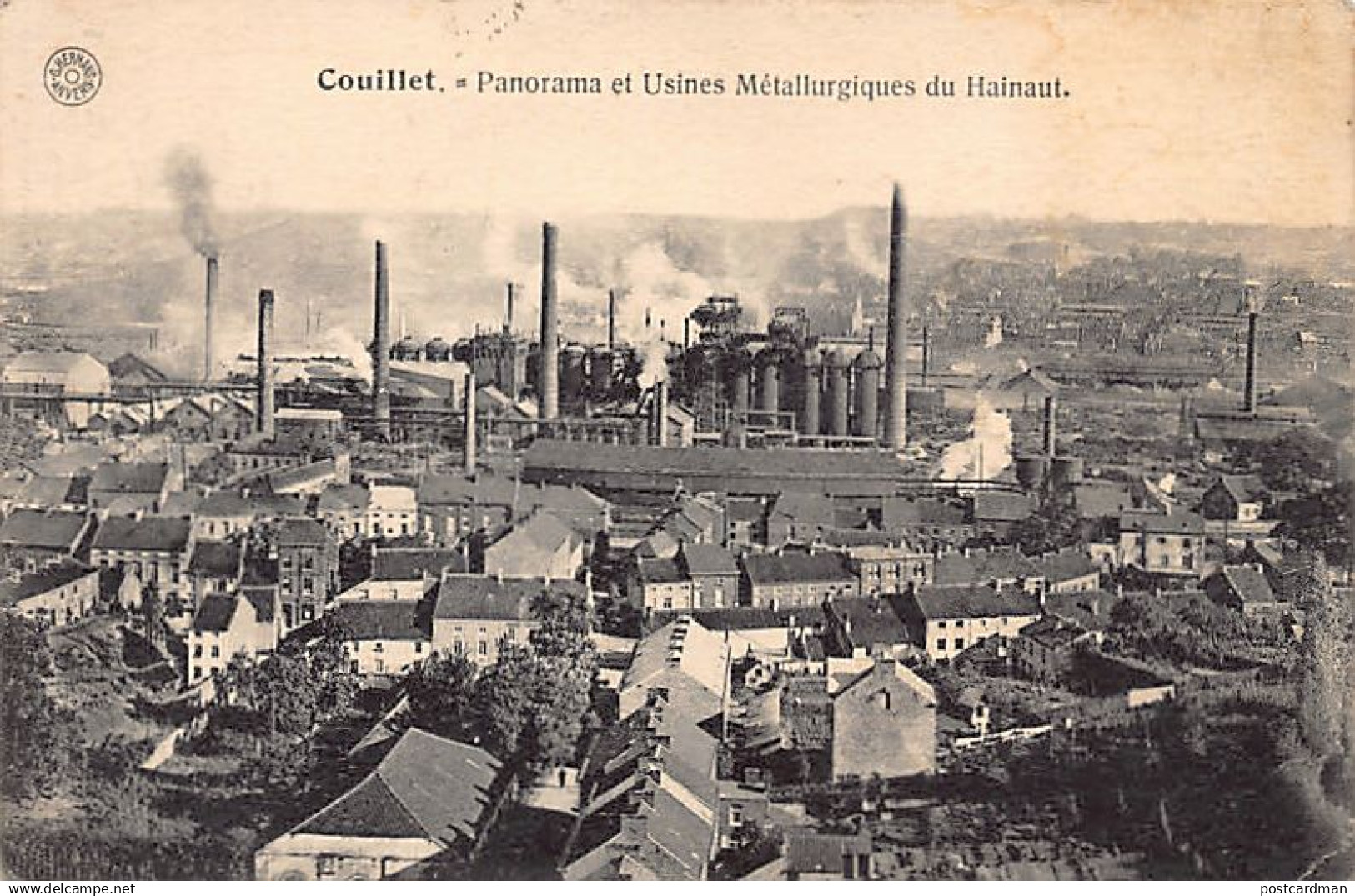 Belgique - COUILLET (Hainaut) Panorama et usines métallurgiques du Hainaut