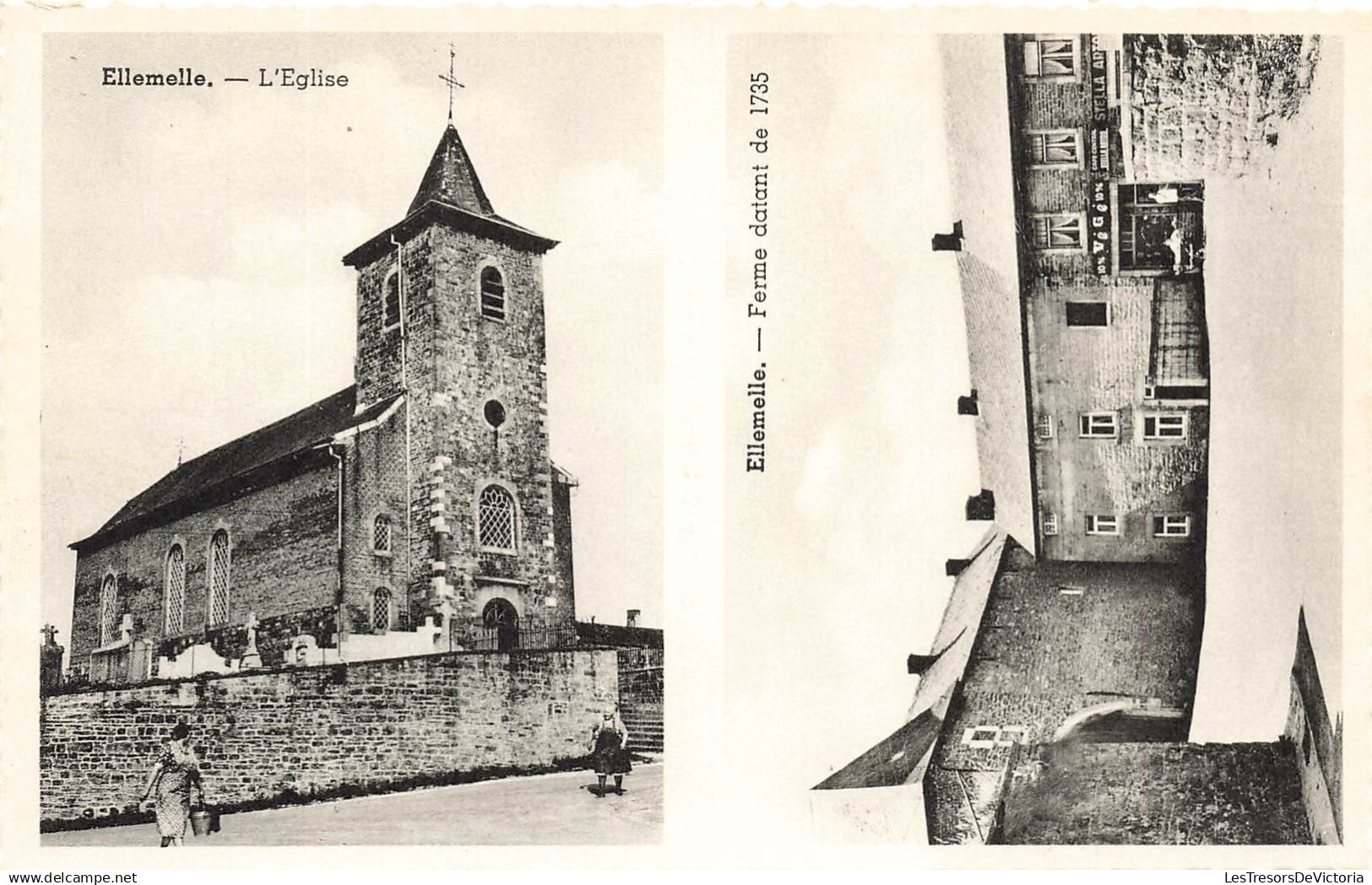 BELGIQUE - Ellemelle - l'Eglise - ferme datant de 1735 - multivues - Carte Postale Ancienne