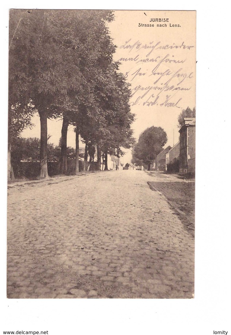 belgique jurbise strasse nach lens route vers lens cachet militaire allemand fussart deutsche feldpost 417 1918