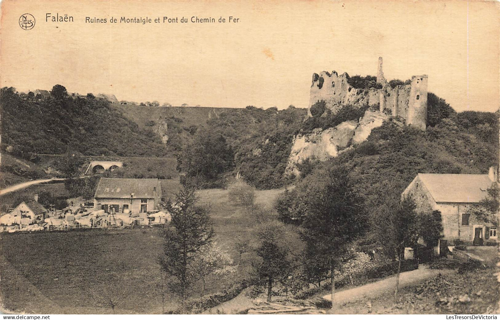 BELGIQUE - Onhaye - Falaën - Ruines de Montaigie et Pont du Chemin de Fer - Carte Postale