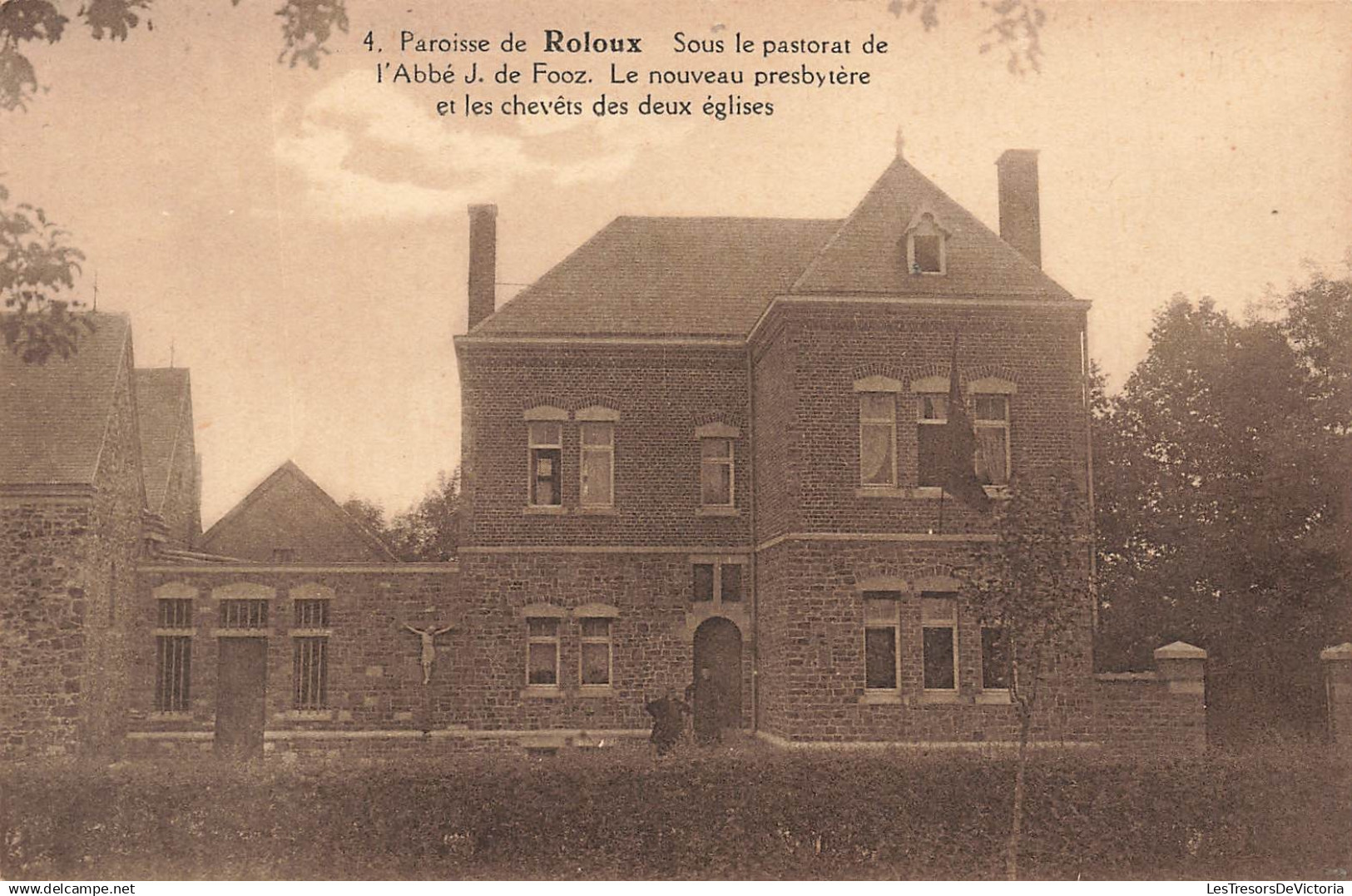 BELGIQUE - Paroisse de Roloux - Sous le Pastorat de l'Abbé J de Fooz - Le nouveau presbytère - Carte Postale Ancienne