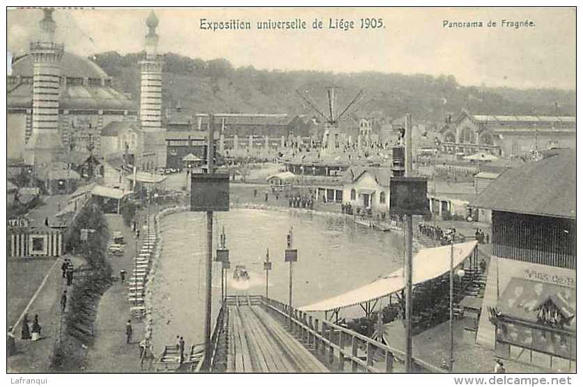 belgique -ref A464- liege  - exposition universelle de liege 1905- panorama de fragnée    - carte bon etat  -