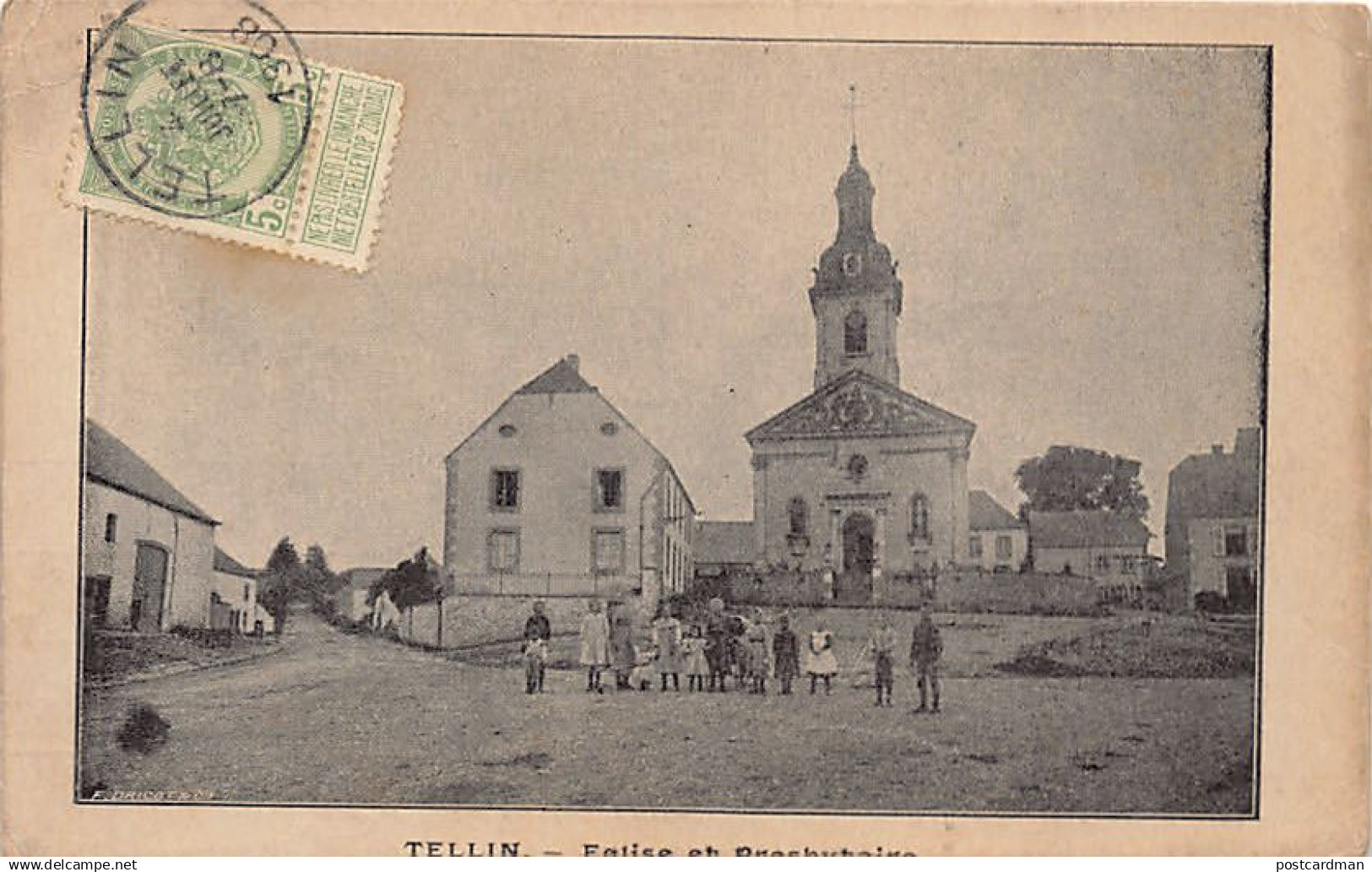 Belgique - TELLIN (Prov. Lux.) Église et presbytère