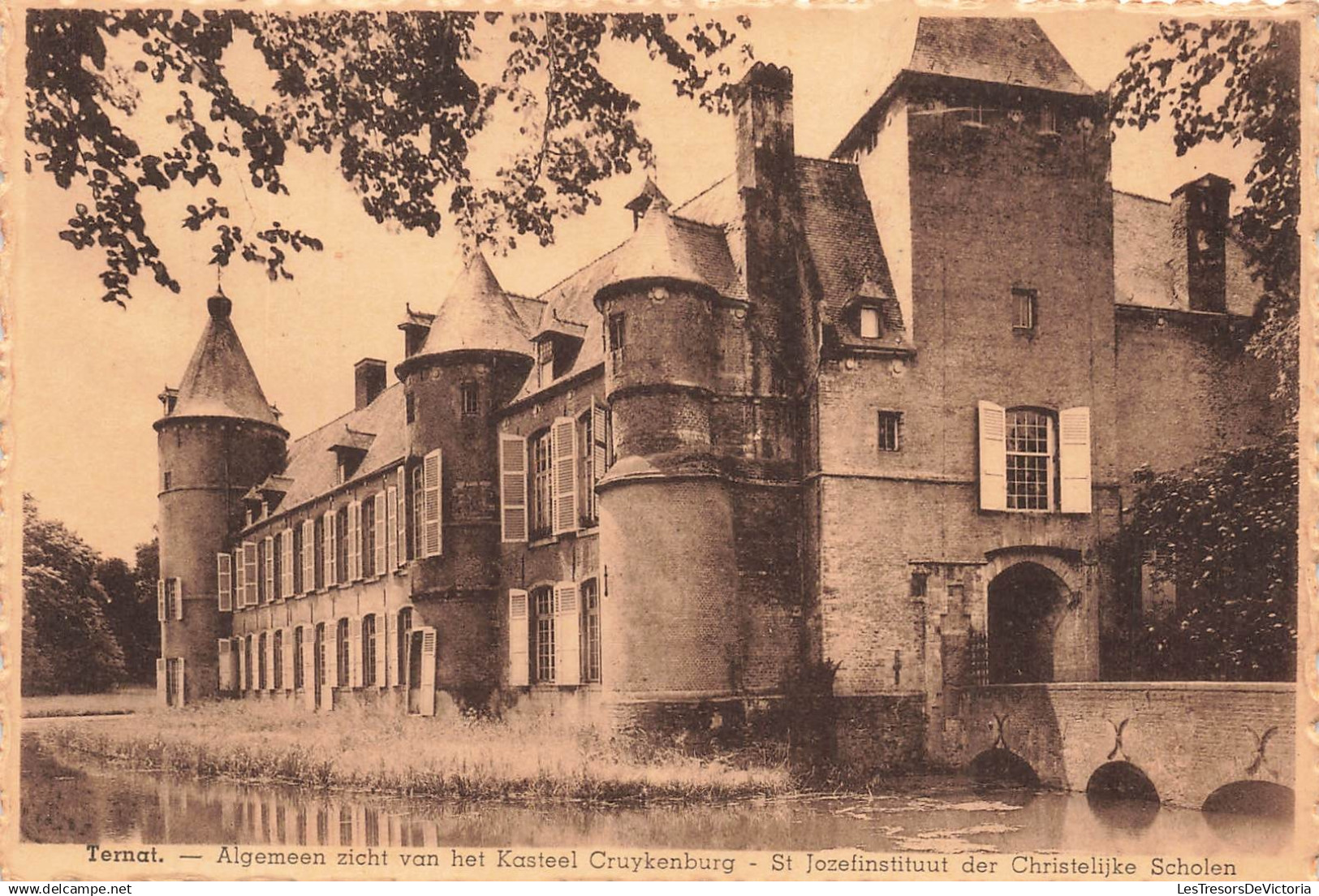 BELGIQUE - Ternat - Algemen zicht van het Kasteel Cruykengurg - Lac - Fenêtre ouverte - Carte Postale Ancienne