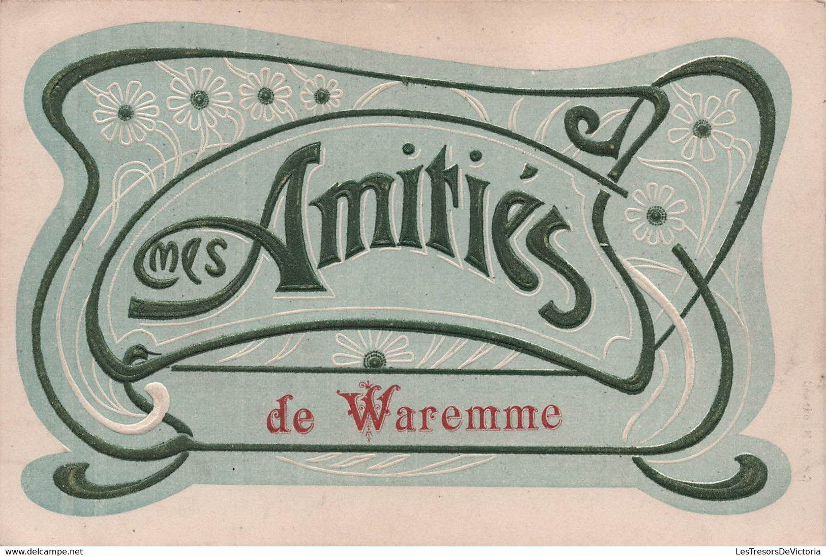 BELGIQUE - Waremme - carte fantaisie - mes amitiés de waremme - carte postale ancienne -