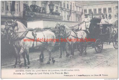 1910 Bezoek Burgemeester Londen. Stoet op de Meir