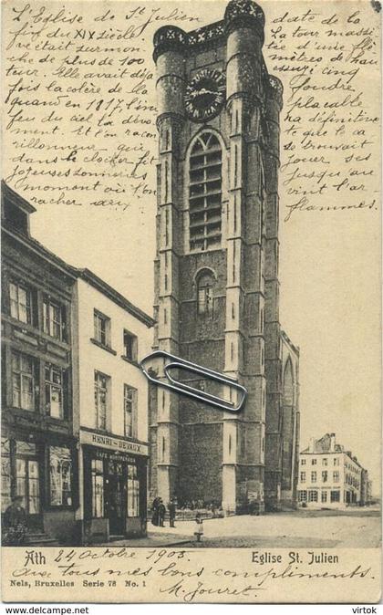 ATH  :  Eglise St. Julien  (  1905 avec timbres )
