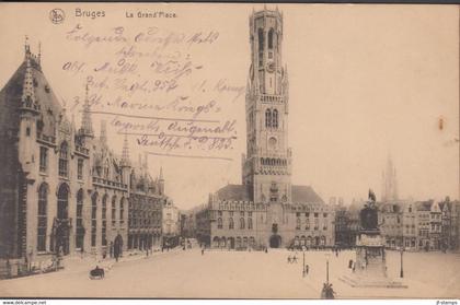 1917. Belgium. WW1. Interesting FIELD POST post card (Bruges La Grand Place) cancelled Kaiserliche Marine ... - JF437570