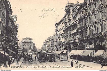 Belgique - BRUXELLES - Boulevards Anspach et du Nord - Tram 1142 Ligne 56 et 365 - Ed. ND Phot. 100
