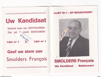 BEKKEVOORT :  Francois Smolders   ( verkiezingen   )  kalender verso 1983