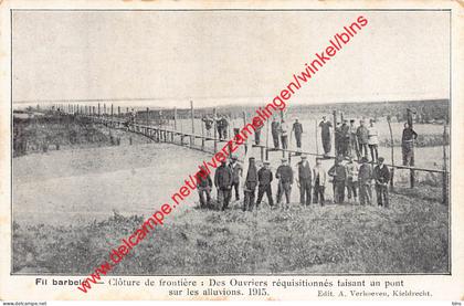 Kieldrecht - Fil barbelé - clôture de frontière des ouvriers réquisitionnés 1915 - Beveren-Waas