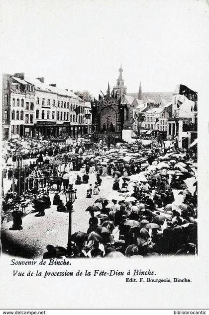 BELGIQUE - Cpa précurseur - SOUVENIR DE BINCHE - VUE DE LA PROCESSION DE LA FETE-DIEU A BINCHE