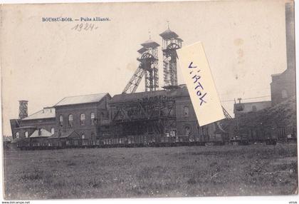 Boussu-bois :  Puits Alliance charbonnage   (  regarder le scan pour detail )  ecrit 1924  avec timbre