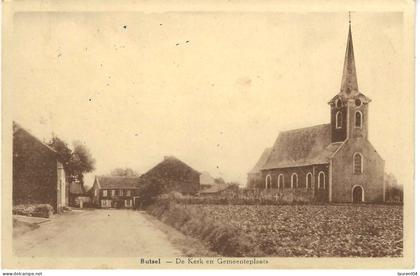 BOUTERSEM.  BUTSEL.  DE KERKE EN  GEMEENTEPLAATS.