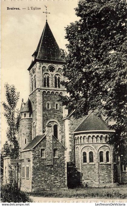 BELGIQUE - Braives - Vue générale de l'église - Carte postale ancienne