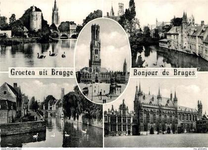 72984660 Brugge Markt Glockenturm Kanal Rathaus Brugge