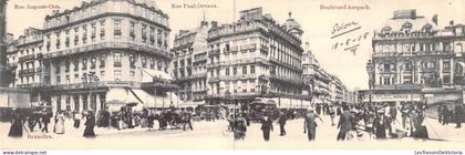 [-40%] BELGIQUE - Bruxelles - Rue Auguste-Orts - Rue Paul-Devaux - Boulevard Anspach - Carte postale ancienne