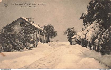 BELGIQUE - La baraque Michel sous la neige - Carte Postale Ancienne