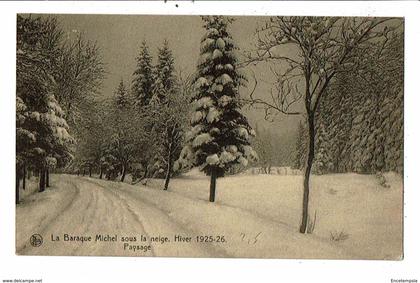 CPA-Carte postale-BELGIQUE-  Baraque Michel sous la neige-Paysage-1925-26 VMO15467