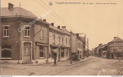 CPA Chapelle lez Herlaimont - Rue du Gouy - Arrêt du tram St-Germain - Non circulée - Divisée - TB