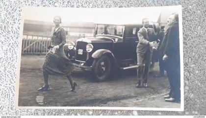 2 EME CARTE PHOTO - EVERE -  AERODROME - REINE ASTRID  ROI BAUDOIN - FAMILLE ROYALE - AUTOMOBILE - VOITURE - BELGIQUE