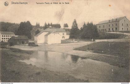 CPA Strainchamps-Tannerie Pauly et hôtel de la gare-TRES RARE     L2891