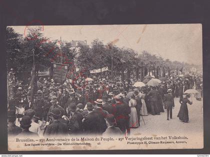 Bruxelles - 25e Anniversaire de la Maison du Peuple - Les Ligues ouvrières - postkaart