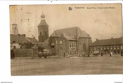 CPA  Carte postale Belgique-Frameries- Grand Place Eglise Sainte Waudru   VM28785