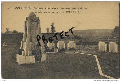 Ganshoren : Guerre 1914 - 1918 : morts ppour le patrie : soldats  : begraafplaats -  cimetière