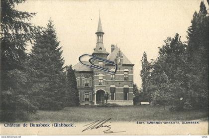 Glabbeek : chateau de Bunsbeek  ( geschreven 1904  met zegel 1 cent )  perfecte staat