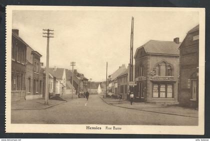 +++ CPA - HENSIES - Rue Basse - Café   //