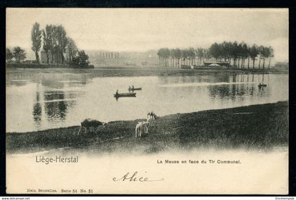 CPA - Carte Postale - Belgique - Liège - Herstal - La Meuse en face du Tir Communal  (CP20638OK)