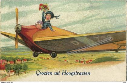 Hoogstraten :  groeten uit  (  geschreven 1934 met zegel  )  vliegtuig - avion