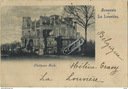 La Louvière :  chateau Boch    ( ecrit 1899 avec timbres )