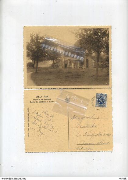 LASNE Villa PAX - Pension de Famille - Route de Genleau  (  format 15 x 10.5 cm  -- ecrit avec timbre )