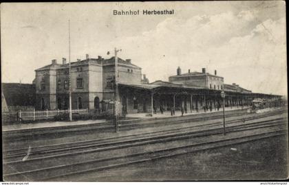 CPA Herbesthal Lontzen Wallonien Lüttich, Bahnhof, Gleisansicht