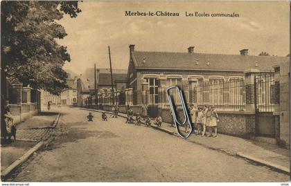 Merbes-Le-Chateau :  les ecoles communales  ( ecrit 1926 avec timbre )