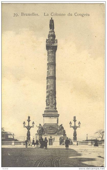 cp , BRUXELLES , Monuments , Edifices , La Colonne du Congrès , voyagée 1924