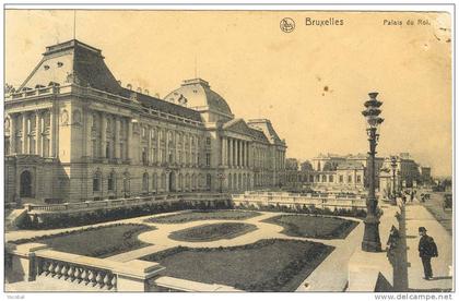 cp , BRUXELLES , Monuments , Edifices , Palais du Roi  , voyagée 1914