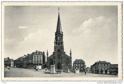 Morlanwelz : La place et l'église  (  FRITUUR  !!! )