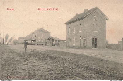 [-50%] Belgique - Oreye - Gare du vicinal - Animé - Oblitéré Oreye - Carte Postale Anciene