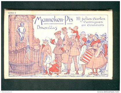 Bruxelles - Manneken Pis - 10 jolies cartes comiques en couleurs ( Dépliant  accordéon 10 cartes Albert )