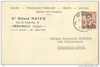 Péruwelz :  Roland Huicq (  Fleurs - fruits , ........... )  reclame  2 scans