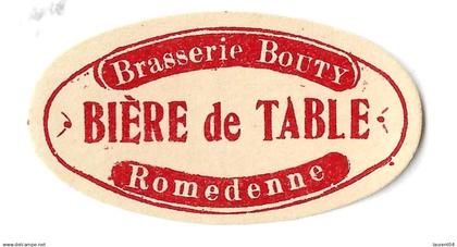 .NAMUR . PHILIPPEVILLE. ROMEDENNE. BRASSERIE BOUTY. BIERE DE TABLE. ANCIENNE ETIQUETTE .