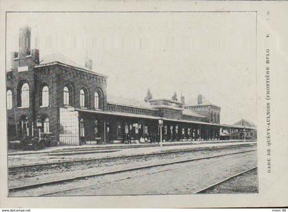 BELGIQUE - GARE DE QUÉVY AULNOIS - CPA PRÉCURSEUR DOS SIMPLE