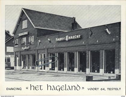 Testelt  : dancing ' HET HAGELAND '   pils super Haacht    ( 14 x 10.5 cm )