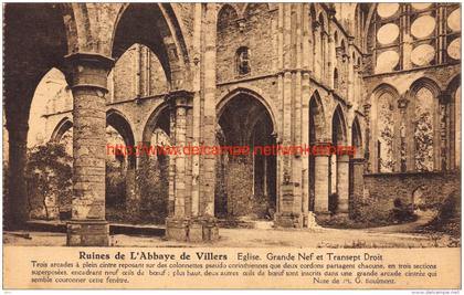 Eglise - Grande Nef et Transept Droit - Villers-la-Ville