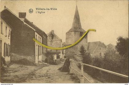 Villers-La-Ville : L' église  ( ecrit avec timbre )