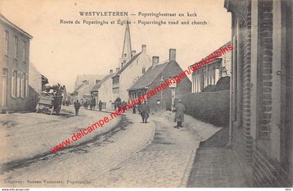 Westvleteren - Poperinghestraat en kerk - Vleteren