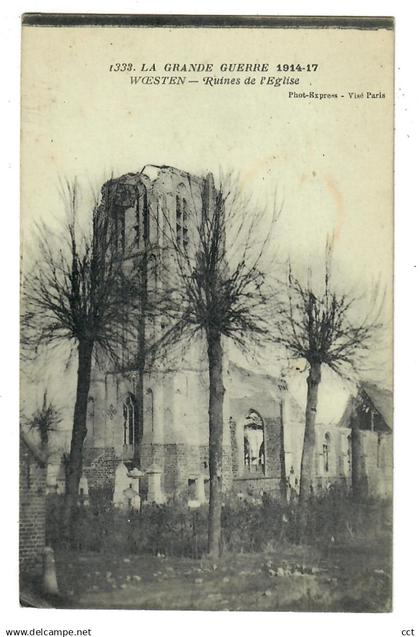 Woesten  Vleteren   Ruines de l'Eglise